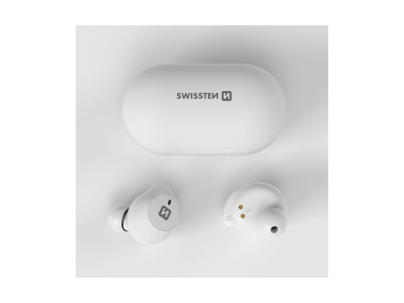 Swissten Stonebuds TWS bluetooth fülhallgató, fehér (54100100)