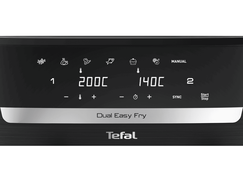 Tefal EY901N10 Dual Easy Fry Forrólevegős fritőz, fekete