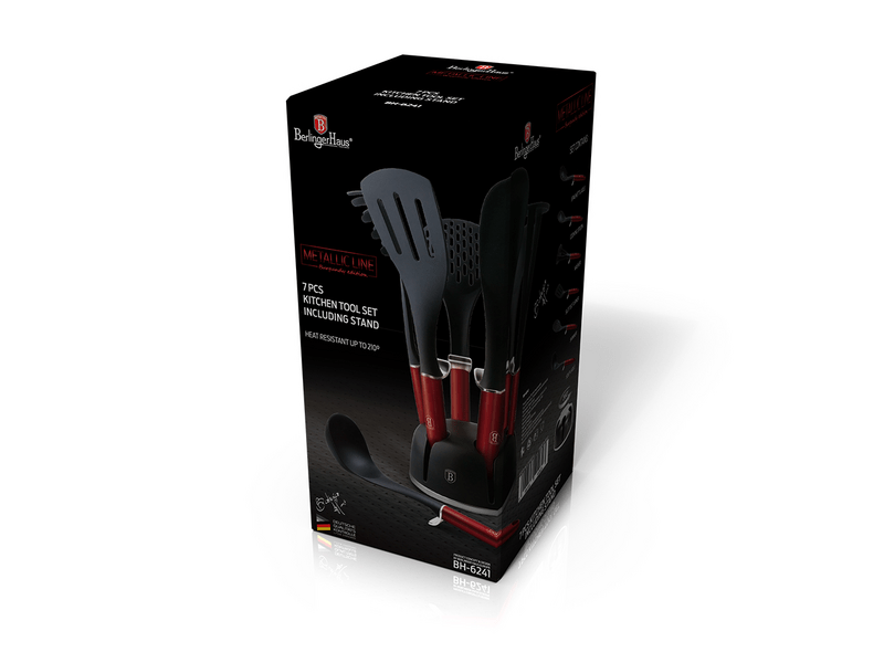 Berlinger BH6241 7 részes konyhai eszközkészlet állvánnyal, Burgundi