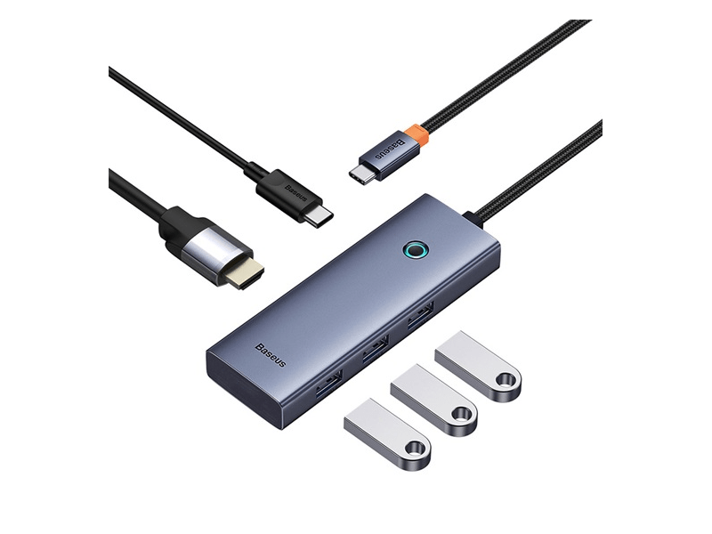 Baseus UltraJoy 5-Port HUB dokkoló állomás, szürke (B0005280181100)