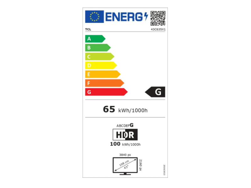 TCL 43C635 4K QLED TV, Gamer Master, 43''