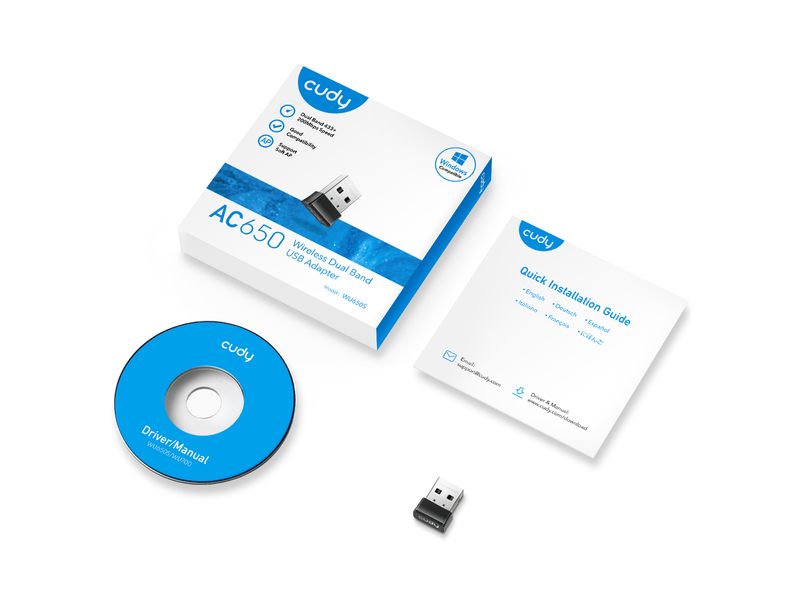CUDY AC650 WI-FI USB MINI ADAPTER