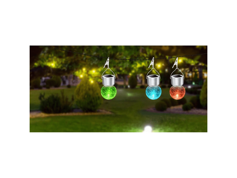 Grundig Solar lámpa csipesszel, színes LED