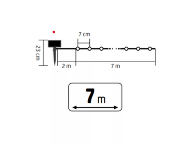 Home SLC100WH Szolár fényfüzér, hidegfehér LED, 7m