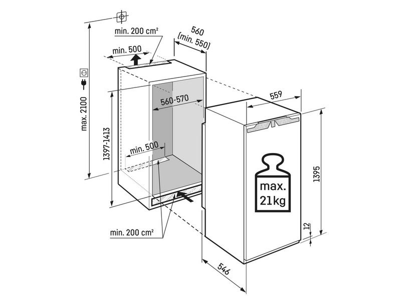 Liebherr IRBbi 4570 Egyajtós beépíthető hűtőszekrény