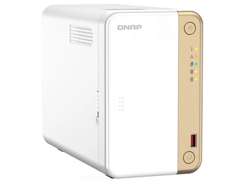 QNAP TS-262-4G NAS, 2 fiókos, Intel® Celeron N4505 2x2,9GHz, 4GB RAM
