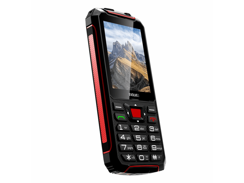 Evolveo StrongPhone W4 Mobiltelefon, fekete/piros