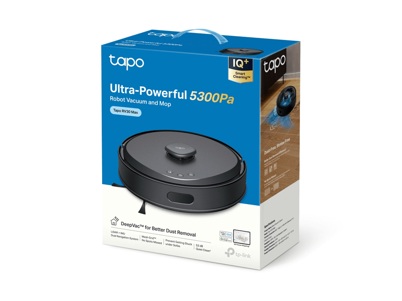 TP-Link Tapo RV30 Max Robotporszívó felmosóval, fekete