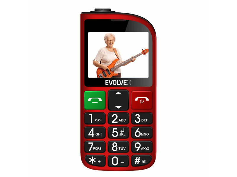 Evolveo EasyPhone FL nyomógombos mobiltelefon, piros (SGM EP-801-FLR)