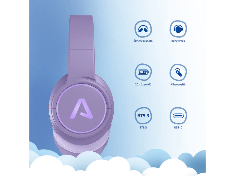 LAMAX GlowKid1 Gyerek fejhallgató, pink (LXGLOKIDPA)