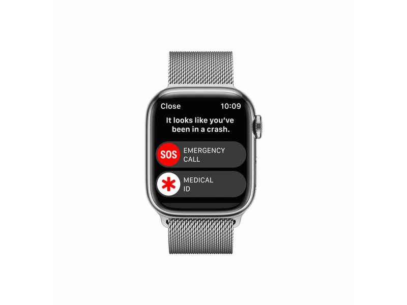 Apple Watch Series 8 Cellular 41mm ezüst roszdamentes tok , ezüst milánói pánt (MNJ83CM/A)