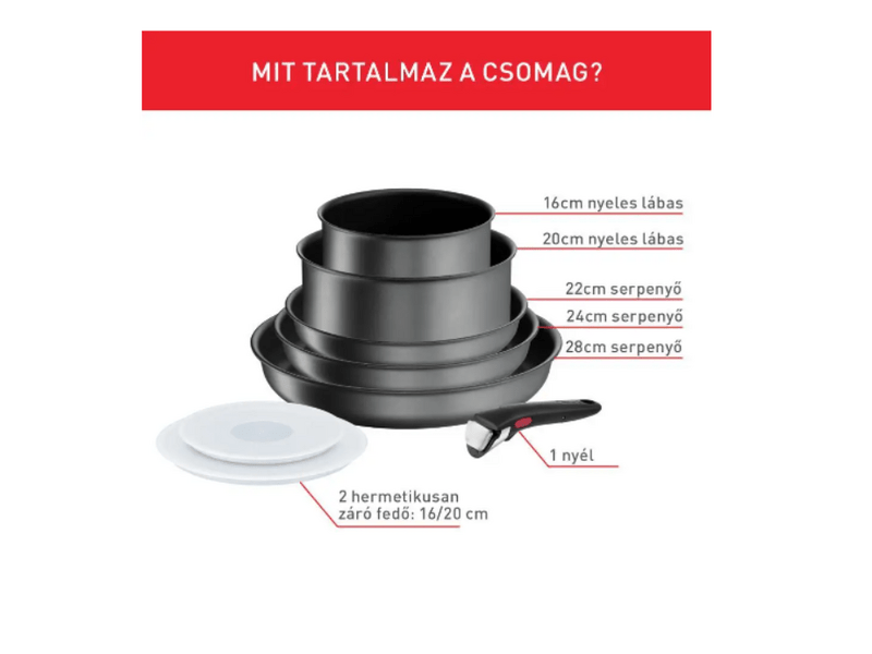 Tefal Ingenio Daily Chef On L7619202 Edénykészlet, 8 db-os