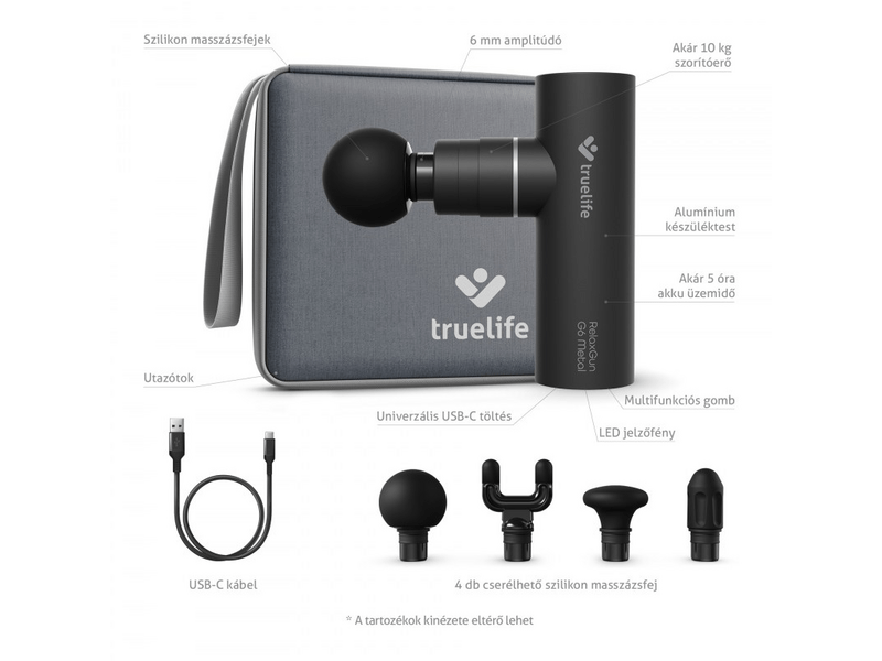 TrueLife RelaxGun G6 Metal Masszázspisztoly