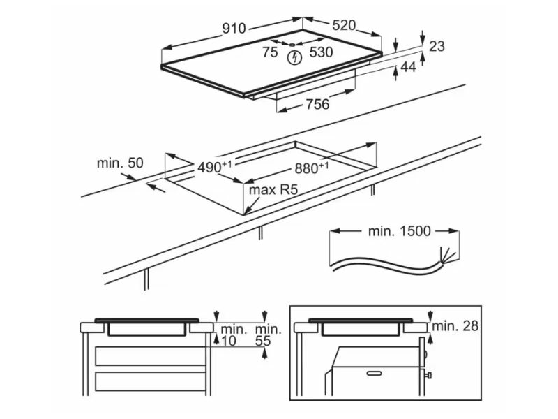 AEG TK95II08FB Indukciós főzőlap