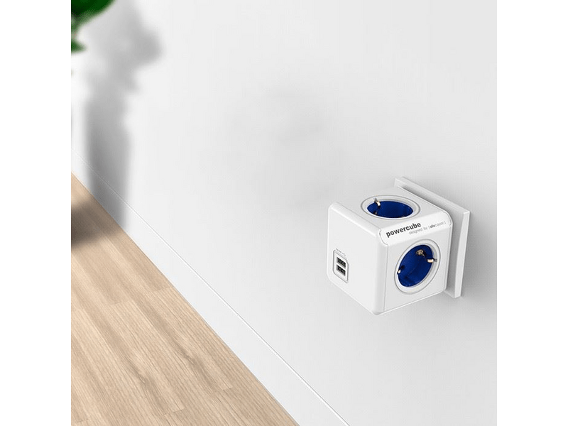 Allocacoc PowerCube Original Hálózati elosztó, Fehér/kék (1202BL/DEOUPC)