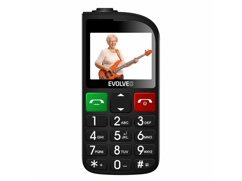 Evolveo EasyPhone FL nyomógombos mobiltelefon, fekete (SGM EP-801-FLB)