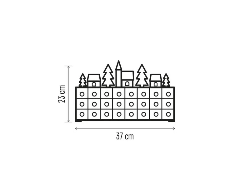 Emos ZY2208 LED adventi naptár, fa, 23x37 cm