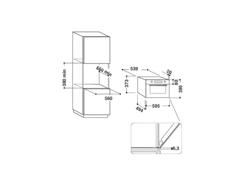 Whirlpool AKZ9 6230WH Beépíthető sütő, fehér + Whirlpool AMW 730/WH Beépíthető mikrohullámú sütő, fehér