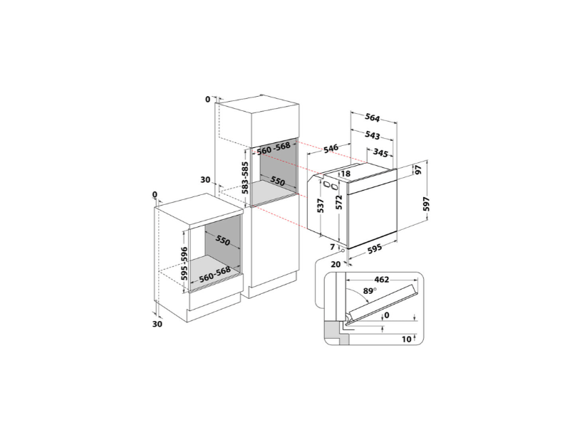 Whirlpool WOI4S8CM1SEA Beépíthető sütő + Whirlpool WL S2760 BF/S Beépíthető indukciós főzőlap