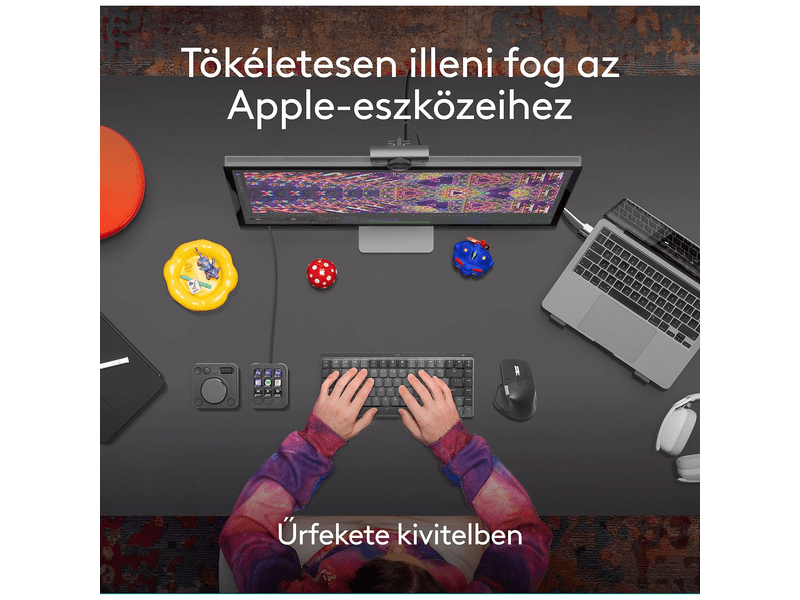 Logitech MX Master 4 Mac Vezeték nélküli egér, fekete