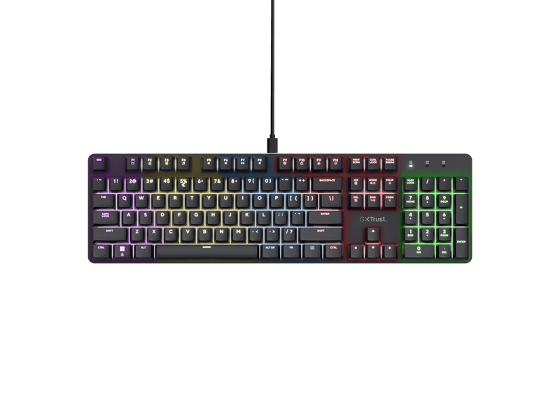 Trust GXT 871 Zora Mechanikus gaming billentyűzet, fekete (25683)