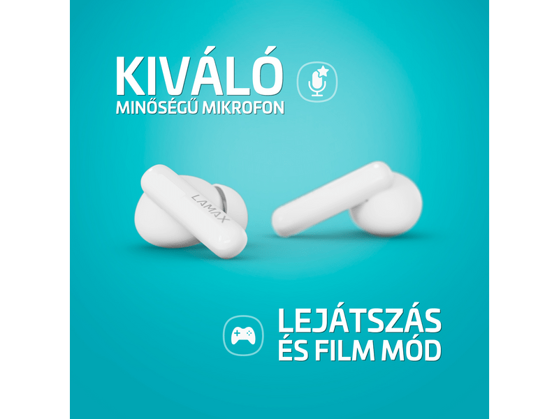 LAMAX Clips1 Plus White TWS fülhallgató, fehér