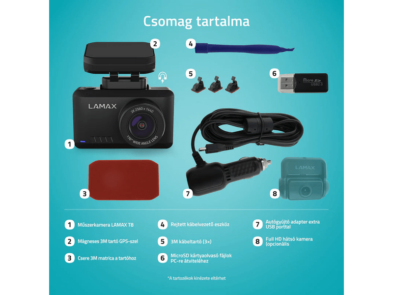 LAMAX T8 Menetrögzítő kamera (LXCDMNNNNT8BA)