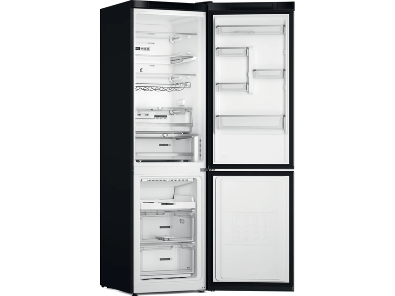 Alulfagyasztós hűtő 263/104l,fekete