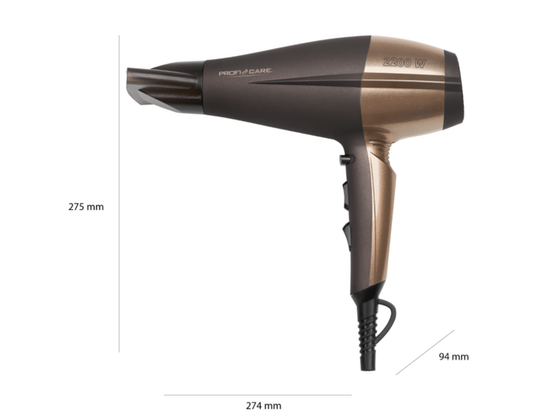 ProfiCare PC-HT 3010 Professzionális hajszárító, barna-bronz
