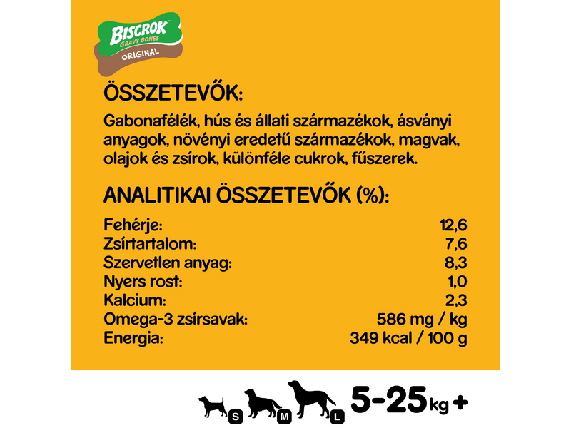 Pedigree Biscrok Gravy Bones falatok felnőtt kutyáknak 400g
