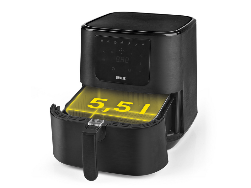 N8werk DS05050 Forrólevegős sütő, fekete