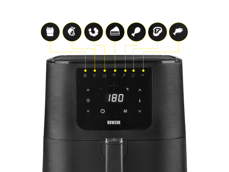 N8werk DS05050 Forrólevegős sütő, fekete