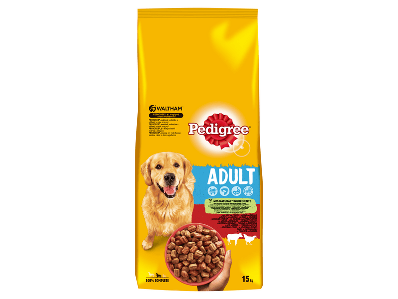 Pedigree száraztáp felnőtt kutyák számára marha&baromfi 15kg