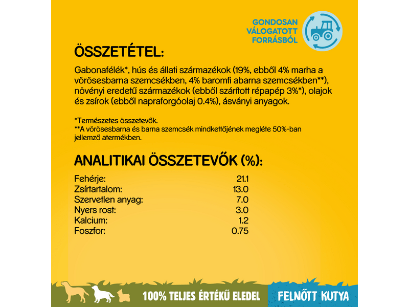 Pedigree száraztáp felnőtt kutyák számára marha&baromfi 15kg