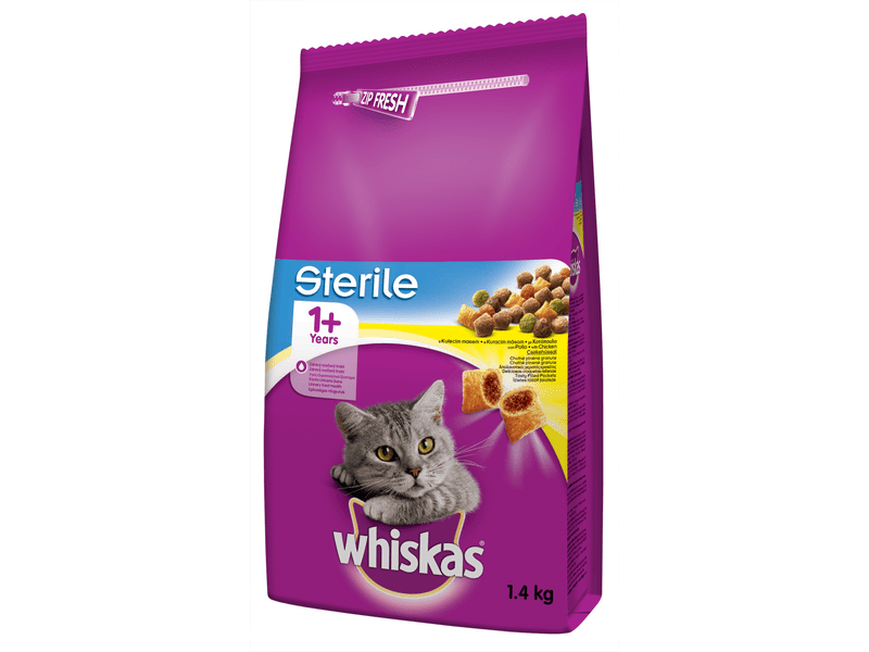 Whiskas Sterile száraztáp csirkehússal, 1,4 kg