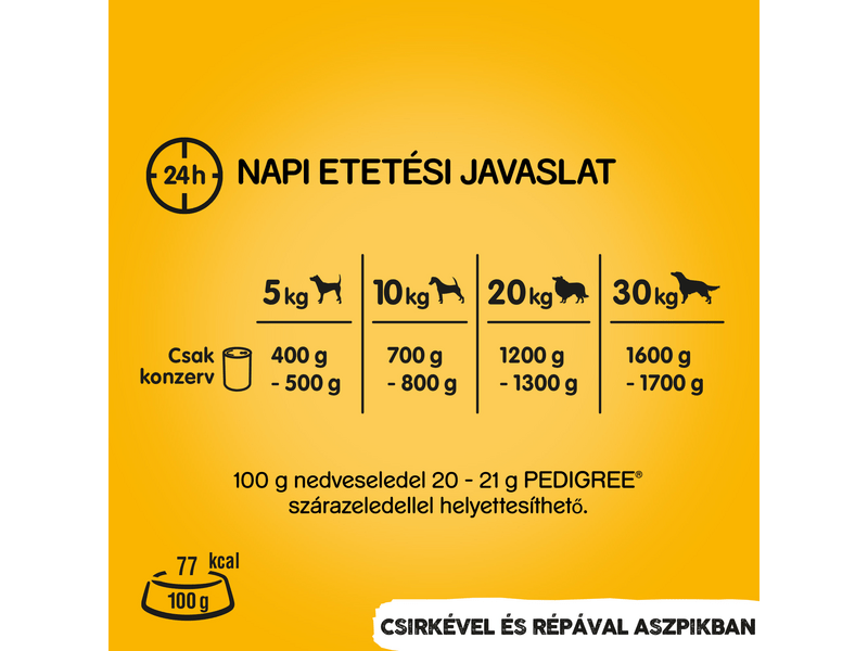 Pedigree konzerv aszpik felnőtt kutyáknak csirke&répa 1.2kg