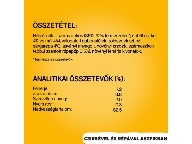 Pedigree konzerv aszpik felnőtt kutyáknak csirke&répa 1.2kg