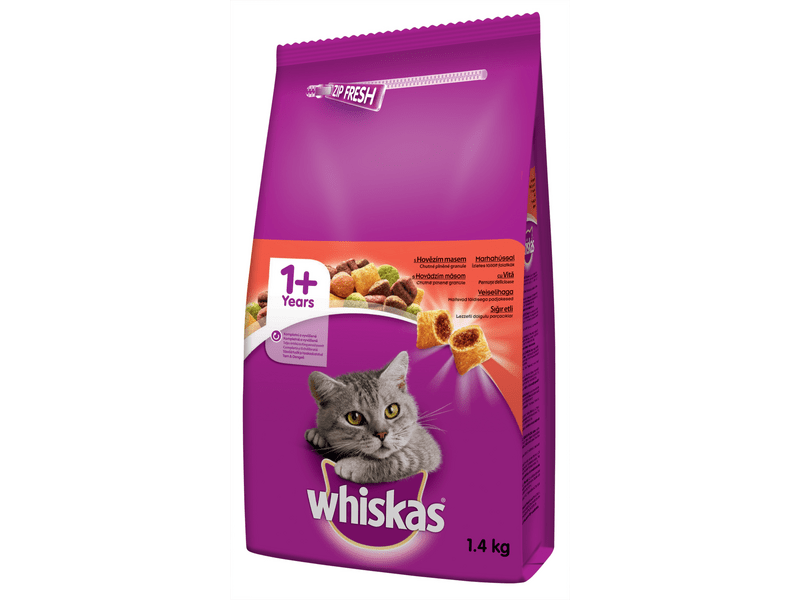 Whiskas száraztáp marhahússal, 1,4 kg