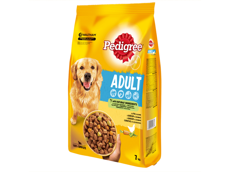 Pedigree száraztáp csirke&zöldség felnőtt kutyák számára 7kg