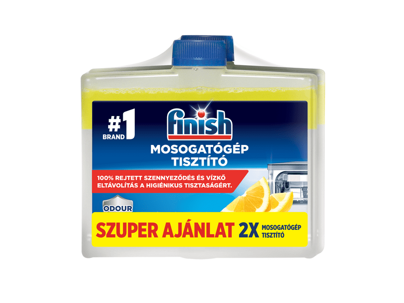 Finish Mosogatógép-tisztító folyadék, Citrom, 2x250 ml