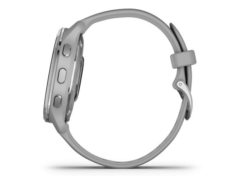 Garmin Venu 2 Plus Okosóra, Ezüst, Púderszürke színű szilikon szíj (010-02496-10)