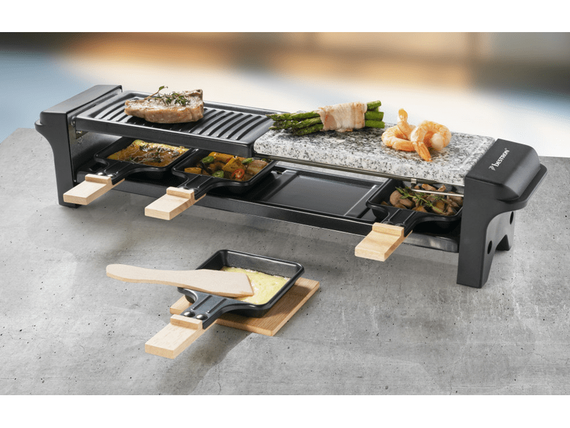 Raclette grill, fekete&fa