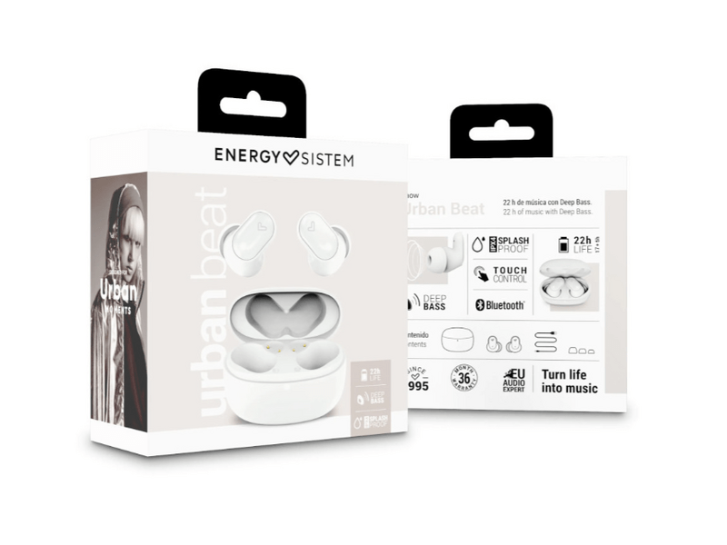Energy Sistem Urban Beat Bluetooth fülhallgató, fehér (455256)