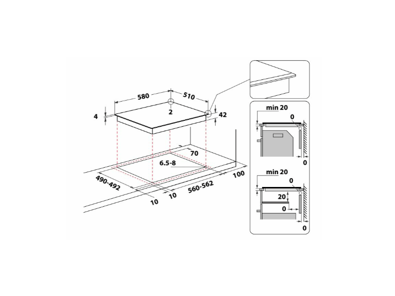Whirlpool WOI4S8CM1SBA Beépíthető sütő + Whirlpool AKT 8190/BA Beépíthető kerámia főzőlap