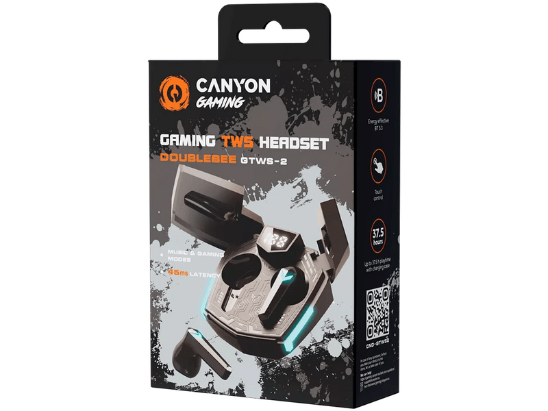 Canyon CND-GTWS2B Gaming fülhallgató, Fekete