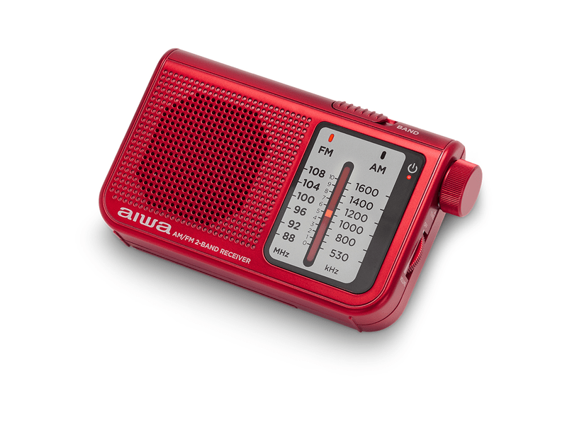 AM/FM rádió elem fülhallgató tok piros