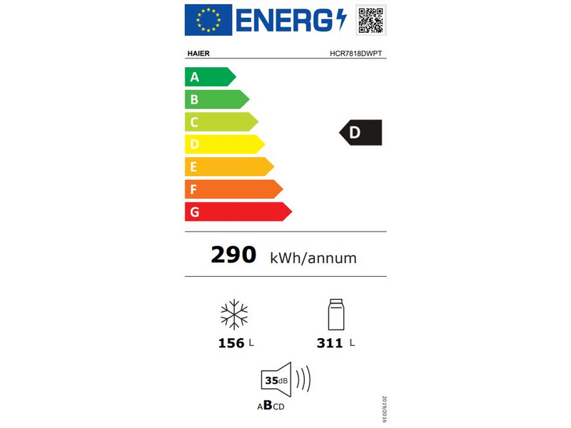Haier HCR7818DWPT Négyajtós hűtőszekrény