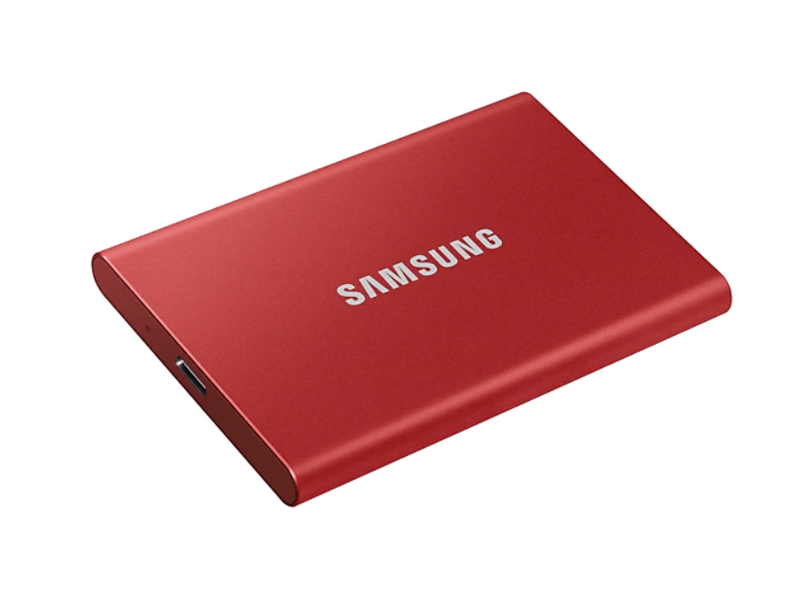 Samsung T7 USB 3.2 1TB Hordozható SSD, Piros (MU-PC1T0R)