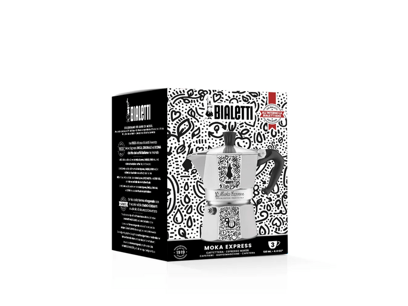 Bialetti Moka Express kotyogós kávéfőző 3 adagos, 90 éves évfordulós limitált kiadás + hátizsák (5175)