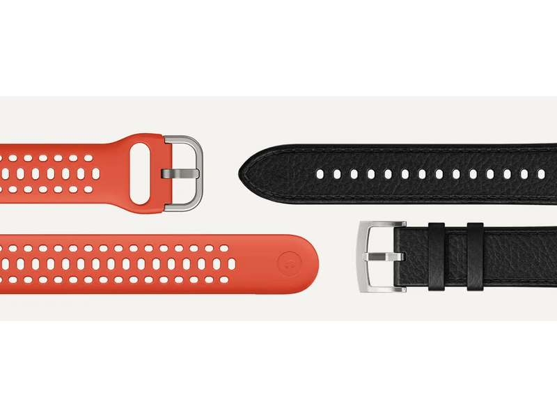 Amazfit Active 2 Okosóra, Fekete bőrszíj + piros szilikon szíj (W2433EU1N)